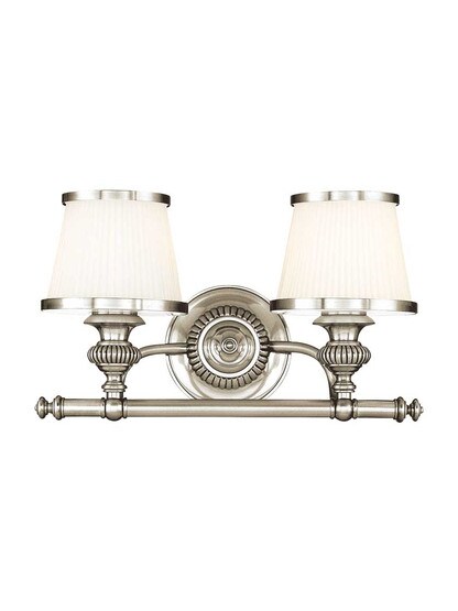 Milton 2-Light Bath Sconce in Polished Nickel.